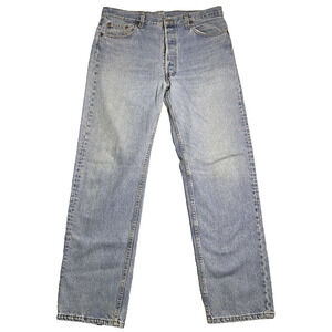 Levi’s 501 Jeans Women’s 36x32 High Rise Light Wash 90s Straight Leg *hole*